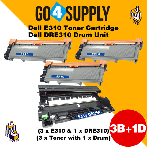 Compatible Kits Combo Dell E310 Toner Unit with DRE310 Drum Unit Used for Dell310, Dell 513, Dell 514 Printer