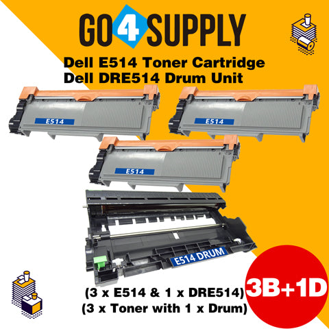 Compatible Kits Combo Dell E514 Toner Unit with DRE514 Drum Unit Used for Dell310, Dell 513, Dell 514 Printer