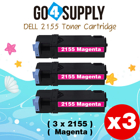 Compatible Dell 2155 Magenta Toner Cartridge Replacement for 2150cn 2150cdn 2155cn 2155cdn Printer