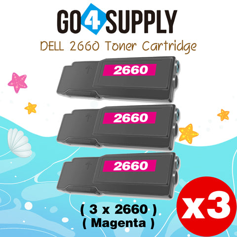 Compatible Dell 2660 Magenta 593-BBBS V4TG6 Toner Cartridge Replacement for C2660dn C2665dnf Printer