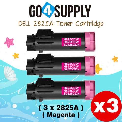 Compatible (2,500 Yield) Dell 2825 593-BBOY 5PG7P Magenta Toner Cartridge Replacement for H625cdw H825cdw S2825cdn H625 Printer