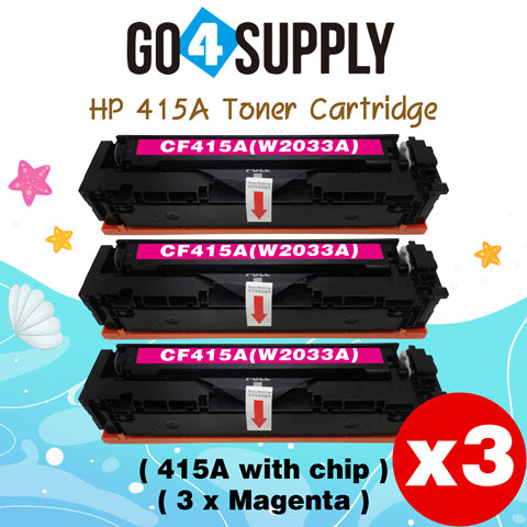 Compatible HP Magenta W2033A CF415A (WITH CHIP) Toner Cartridge Used for Color LaserJet Pro M454dn/M454dw; MFP M479dw/M479fdn/M479fdw/M454nw; Enterprise M455dn/MFP M480f; Color LaserJet Managed E45028