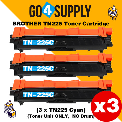 Compatible Cyan Brother TN225 TN-225 Toner Unit Used for Brother HL-3140CW/ HL-3142CW/ HL-3150CDW/ HL-3152CDW/ HL-3170CDW/ HL-3172CDW/ MFC-9130CW/ MFC-9140CDN/ MFC-9330CDW/ MFC-9340CDW; DCP-9020CDW Printer