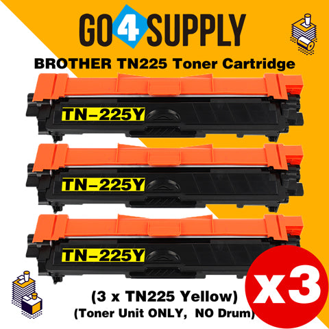 Compatible Yellow Brother TN225 TN-225 Toner Unit Used for Brother HL-3140CW/ HL-3142CW/ HL-3150CDW/ HL-3152CDW/ HL-3170CDW/ HL-3172CDW/ MFC-9130CW/ MFC-9140CDN/ MFC-9330CDW/ MFC-9340CDW; DCP-9020CDW Printer