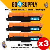 Compatible (Toner Only) Cyan Brother 227 TN227 TN-227 Toner Unit Used for Brother HL-L3210CW/L3230CDW/L3710CDW/L3270CDW/L3290CDW; DCP-L3510CDW/L3550CDW/L3551CDW; MFC-L3710CW/3730CDW/L3750CDW/L3770CDW/L3745CDW Printer