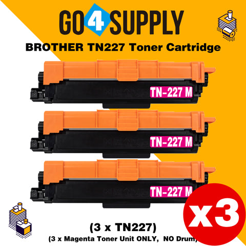 Compatible (Toner Only) Magenta Brother 227 TN227 TN-227 Toner Unit Used for Brother HL-L3210CW/L3230CDW/L3710CDW/L3270CDW/L3290CDW; DCP-L3510CDW/L3550CDW/L3551CDW; MFC-L3710CW/3730CDW/L3750CDW/L3770CDW/L3745CDW Printer