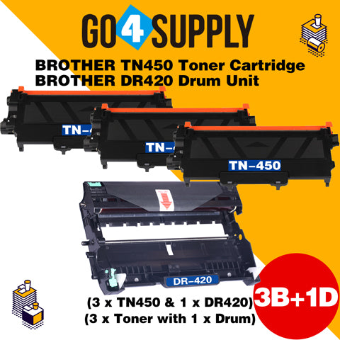 Compatible Kits Combo Brother TN450 TN-450 Toner Unit with DR420 DR-420 Drum Unit Used for Brother DCP7060D DCP7065DN; HL2220/ 2230/ 2240/ 2240D/ 2250/ 2250DN/ 2270DW MFC7360N; MFC7460DN MFC7860DW Printer