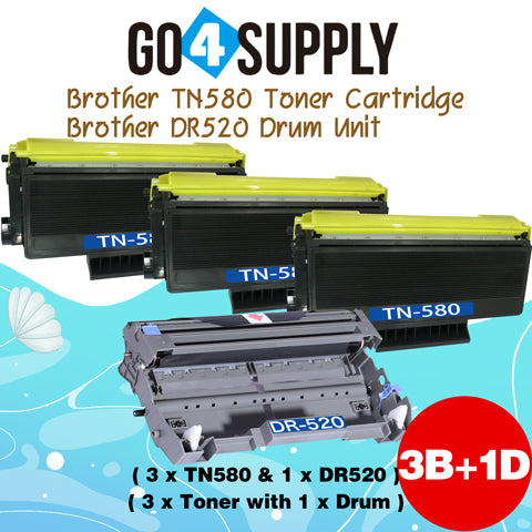 Compatible Combo Set (Drum + Toner) TN580 TN-580 Toner Cartridge with DR520 DR-520 Drum Unit Used for Brother HL5240/5250DN/5250DNT/5340/5350/5380/5270/5280DW; MFC8460N/8860DN/8480DN; DCP8060/MF8870/8670/8065DN Printer