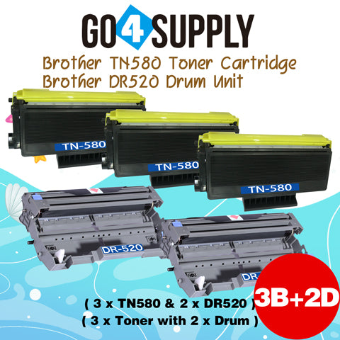 Compatible Combo Set (Drum + Toner) TN580 TN-580 Toner Cartridge with DR520 DR-520 Drum Unit Used for Brother HL5240/5250DN/5250DNT/5340/5350/5380/5270/5280DW; MFC8460N/8860DN/8480DN; DCP8060/MF8870/8670/8065DN Printer
