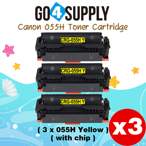 Compatible CANON (High-Yield Page) Yellow CRG055H (WITH CHIP) CRG-055H Toner Cartridge Used for Canon i-SENSYS MF741Cdw; i-SENSYS MF745Cdw;  i-SENSYS MG743Cx
