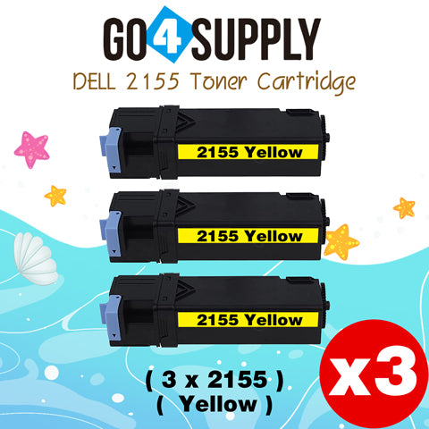 Compatible Dell 2155 Yellow Toner Cartridge Replacement for 2150cn 2150cdn 2155cn 2155cdn Printer
