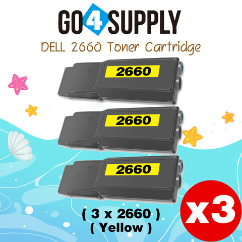 Compatible Dell 2660 Yellow 593-BBBR 2K1VC Toner Cartridge Replacement for C2660dn C2665dnf Printer