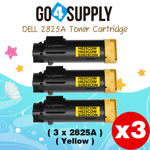 Compatible (2,500 Yield) Dell 2825 593-BBOZ 3P7C4 Yellow Toner Cartridge Replacement for H625cdw H825cdw S2825cdn Printer