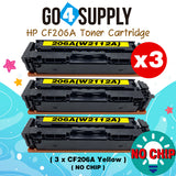 Compatible HP Yellow (NO CHIP) CF206A W2112A 206A Toner Cartridge Replacement for HP Color LaserJet Pro MFP M283fdw/M283fdn; M255dw/M255nw