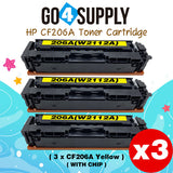 Compatible HP Yellow (WITH CHIP) CF206A W2112A 206A Toner Cartridge Replacement for HP Color LaserJet Pro MFP M283fdw/M283fdn; M255dw/M255nw