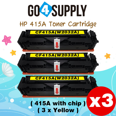 Compatible HP Yellow W2032A CF415A (WITH CHIP) Toner Cartridge Used for Color LaserJet Pro M454dn/M454dw; MFP M479dw/M479fdn/M479fdw/M454nw; Enterprise M455dn/MFP M480f; Color LaserJet Managed E45028