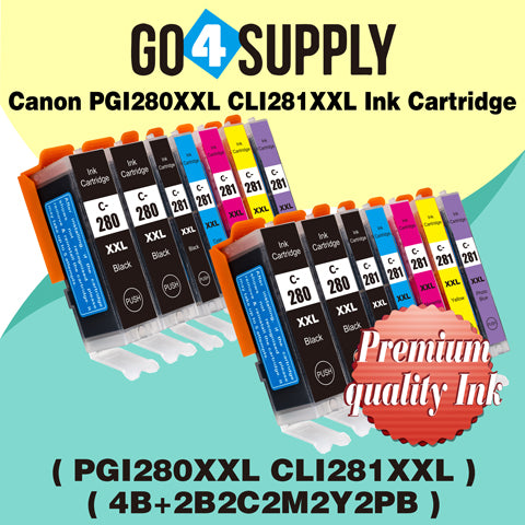 Compatible Included Photo Blue Set Canon PGI280 PGI280XXL PGI-280XXL CLI281 CLI281XXL CLI-281XXL Ink Cartridge PGI280XL PGI-280XL CLI281XL CLI-281XL Used for PIXMA TS8120/TS8220/TS8320/TS9120 Printers