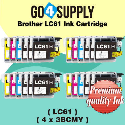 Compatible Set Combo Brother 61xl LC61 LC61XL Ink Cartridge Used for MFC-250C/255CW/257CW/290C/295CN/490CW/495CW/615W/790CW/795CW/990CW/5490CN/5490CW/5890CN/5895CW/6490CW/6890CDW,MFC-J220/J265w/J270w/J410/J410w/J415W/J615W/J630W Printer