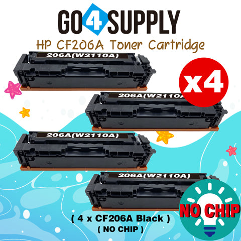 Compatible HP Black (NO CHIP) CF206A W2110A 206A Toner Cartridge Replacement for HP Color LaserJet Pro MFP M283fdw/M283fdn; M255dw/M255nw