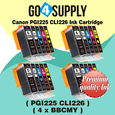 Compatible NO Included Grey Combo Canon 225/226 PGI225xl CLI226xl PGI-225xl CLI-226xl Ink Cartridge Used for Canon PIXMA MG5720/MG5721 Black Silver/MG5722 White Silver/MG6820/MG6821 Black Silver/MG6822/MG7720; PIXMA TS5020/6020/8020/9020 Printers