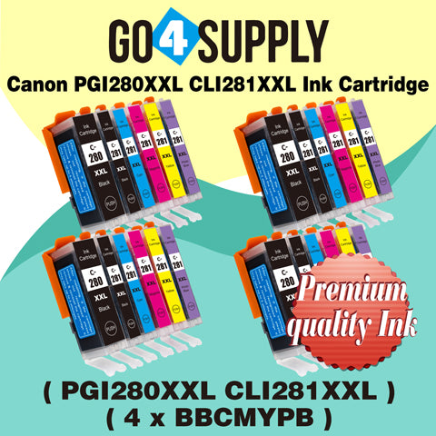 Compatible Included Photo Blue Set Canon PGI280 PGI280XXL PGI-280XXL CLI281 CLI281XXL CLI-281XXL Ink Cartridge PGI280XL PGI-280XL CLI281XL CLI-281XL Used for PIXMA TS8120/TS8220/TS8320/TS9120 Printers