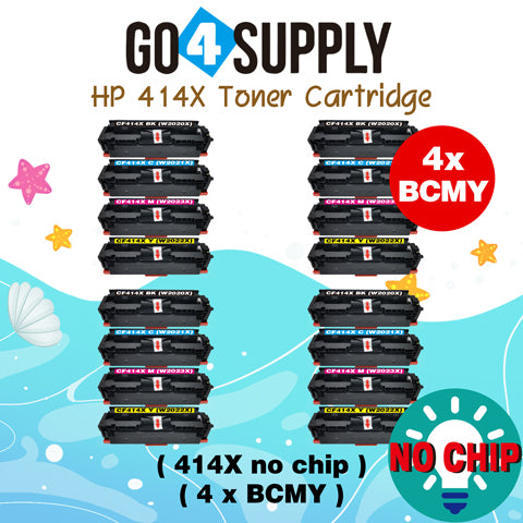 Compatible HP CF414X (NO CHIP) W2020X W2021X W2022X W2023X Set Combo Toner Cartridge Used for Color LaserJet Pro M454dn/M454dw; MFP M479dw/M479fdn/M479fdw/M454nw; Enterprise M455dn/ MFP M480f/ MFP M480f; Color LaserJet Managed E45028