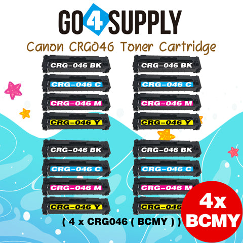 Compatible (Standard-Yield) CANON CRG046 (BCMY) Set Toner Cartridge CRG-046 Used for Color imageCLASS LBP654Cdw/MF735Cdw/MF731Cdw/MF733Cdw; Color i-SENSYS LBP654Cx/653Cdw/MF732Cdw/734Cdw/735Cx; Satera MF731Cdw/LBP654C/LBP652C/LBP651C/MF735Cdw/MF733Cdw