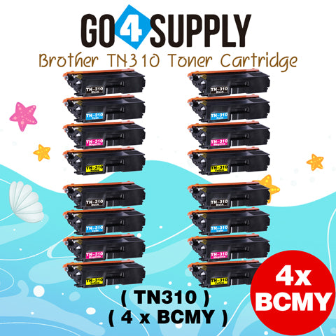 Compatible Combo Set Brother TN-310 TN310 (BCMY) Toner Cartridge Used for Brother HL-4140CN HL-4150CDN HL-4570CDWT HL-4570CDW Printers