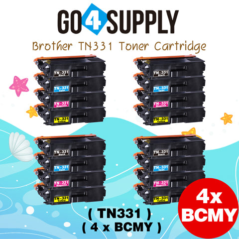 Compatible Brother Set Combo TN331 TN-331 (BCMY) Toner Cartridge Used for HL8250CDN/L8350CDW/L8400CDN/L8600CDW/L8850CDW
