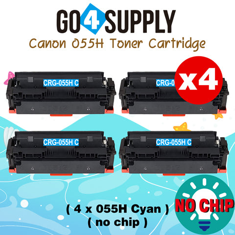 Compatible CANON (High-Yield Page) Cyan CRG055H (NO CHIP) CRG-055H Toner Cartridge Used for Canon i-SENSYS MF741Cdw; i-SENSYS MF745Cdw;  i-SENSYS MG743Cx
