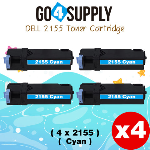 Compatible Dell 2155 Cyan Toner Cartridge Replacement for 2150cn 2150cdn 2155cn 2155cdn Printer