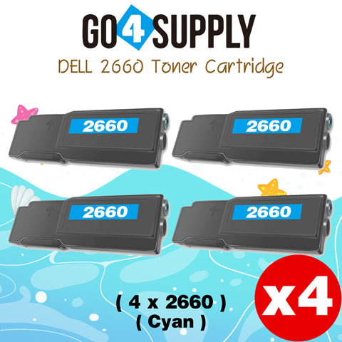 Compatible Dell 2660 Cyan 593-BBBT TW3NN Toner Cartridge Replacement for C2660dn C2665dnf Printer
