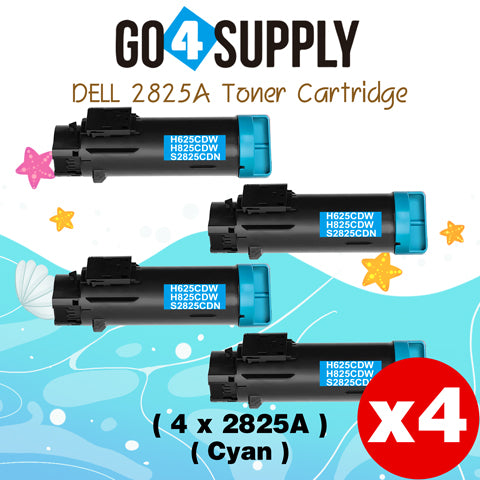 Compatible (2,500 Yield) Dell 2825 593-BBOX P3HJK Cyan Toner Cartridge Replacement for H825cdw H625cdw S2825cdn Printer