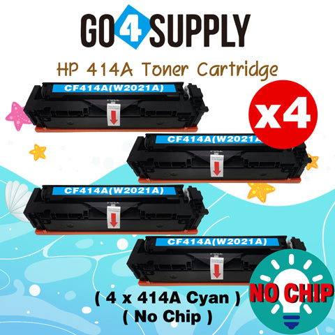 Compatible HP Cyan W2021A CF414A (NO CHIP) Toner Cartridge Used for Color LaserJet Pro M454dn/M454dw; MFP M479dw/M479fdn/M479fdw/M454nw; Enterprise M455dn/ MFP M480f/ MFP M480f; Color LaserJet Managed E45028