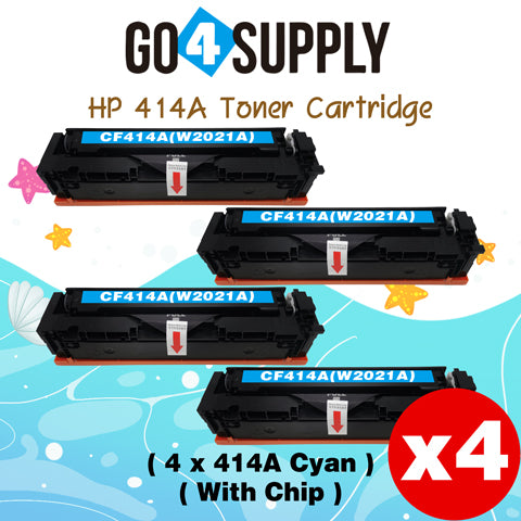 Compatible HP Cyan W2021A CF414A (WITH CHIP) Toner Cartridge Used for Color LaserJet Pro M454dn/M454dw; MFP M479dw/M479fdn/M479fdw/M454nw; Enterprise M455dn/ MFP M480f/ MFP M480f; Color LaserJet Managed E45028