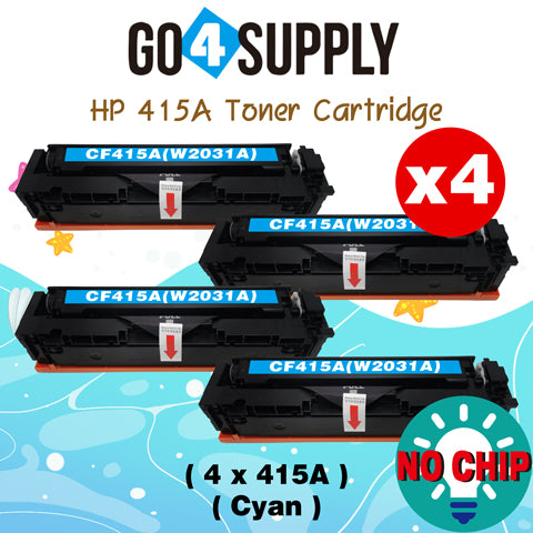 Compatible HP Cyan W2031A CF415A (NO CHIP) Toner Cartridge Used for Color LaserJet Pro M454dn/M454dw; MFP M479dw/M479fdn/M479fdw/M454nw; Enterprise M455dn/MFP M480f; Color LaserJet Managed E45028