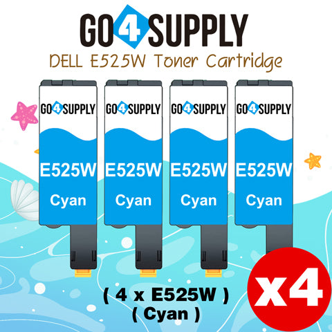 Compatible Dell 593-BBJU Cyan E525W E525 525w to use with E525w Wireless Color Printers