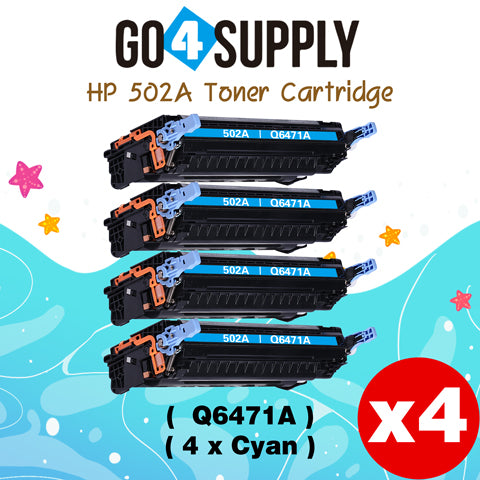 Compatible HP Cyan Q6471A 502A Q6470A Toner Cartridge to use for HP Color Laserjet CP3505 3505n 3505dn 3600 3600n 3600dtn 3800 Printers