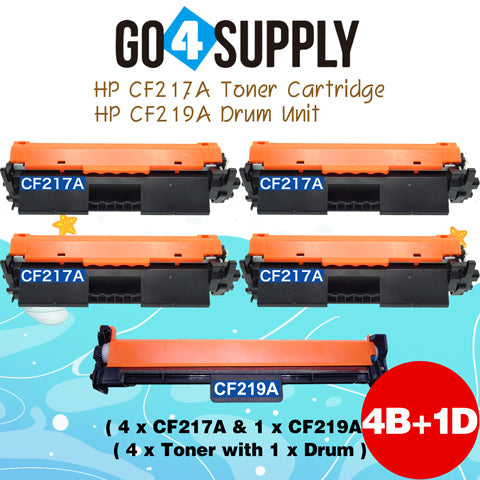 Compatible HP Combo Set CF217A 17A Toner Unit with CF219A 19A Drum Unit Replacement for Pro M102w/102a; Pro MFP M130a/130nw/130fn/130fw