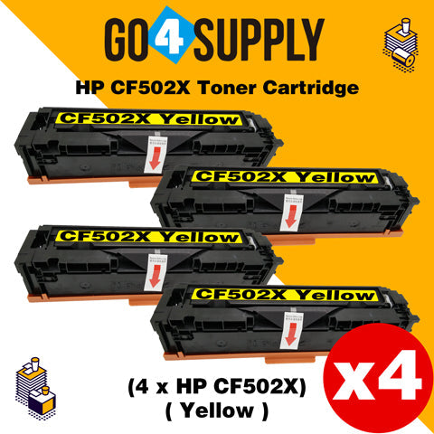 Compatible Yellow HP 502x CF500x 202x Toner Cartridge Used for HP Color LaserJet Pro M254/M254dw/254nw; MFP M281cdw/281fdn/281fdw/280/280nw Printer