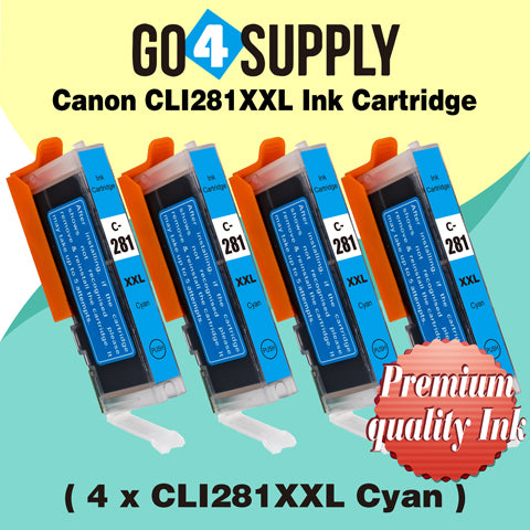Compatible 4-Color Set (BCMY) Canon CLI281 CLI281XXL CLI-281XXL Ink Cartridge CLI281XL CLI-281XL Used for PIXMA TS702/TR7520/TR8520/TR8620/TS6120/TS6220/TS6320/TS8120/TS8220/TS8320/TS9120/TS9520/TS9521C Printers