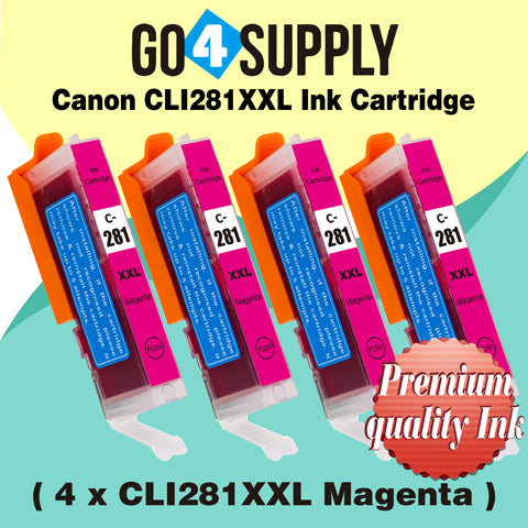 Compatible 4-Color Set (BCMY) Canon CLI281 CLI281XXL CLI-281XXL Ink Cartridge CLI281XL CLI-281XL Used for PIXMA TS702/TR7520/TR8520/TR8620/TS6120/TS6220/TS6320/TS8120/TS8220/TS8320/TS9120/TS9520/TS9521C Printers