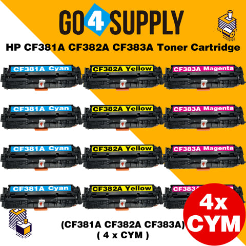 Compatible 3-Color Combo HP CF381A CF382A CF383A Toner Cartridge Used for HP Color laserJet Pro M476dn MFP/M476dw MFP/M476dnw MFP Printer