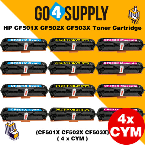 Compatible 3-Color Combo HP 500x CF500x CF501x CF502x CF503x 202x Toner Cartridge Used for HP Color LaserJet Pro M254/M254dw/254nw; MFP M281cdw/281fdn/281fdw/280/280nw Printer