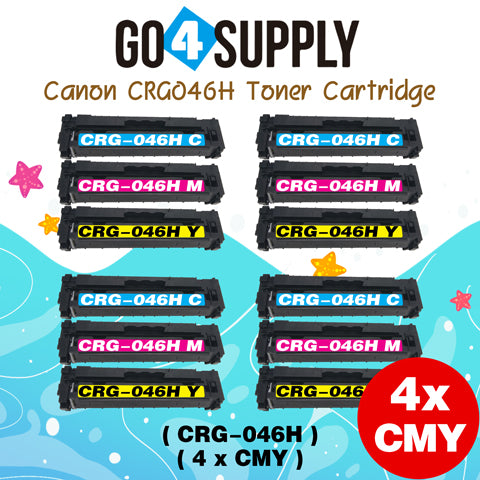 Compatible (High-Yield) CANON CRG046H (BCMY) Set Toner Cartridge CRG-046H Used for Color imageCLASS LBP654Cdw/MF735Cdw/MF731Cdw/MF733Cdw, Color i-SENSYS LBP654Cx/653Cdw/MF732Cdw/734Cdw/735Cx; Satera MF731Cdw/LBP654C/LBP652C/LBP651C/MF735Cdw/MF733Cdw