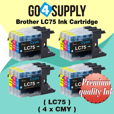 Compatible 3-Color Combo Brother 75xl LC75 LC75XL Ink Cartridge Used for MFC-J432W/J430W/J6910DW/J6710DW/J5910DW/J6510DW/J435W/J835DW/J280W/J425W; DCP-J525N/J540N/J740N/J925N/J525W/J725DW/J925DW/J940N-B/J940N-W Printer
