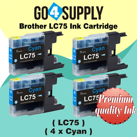 Compatible Cyan Brother 75xl LC75 LC75XL Ink Cartridge Used for MFC-J432W/J430W/J6910DW/J6710DW/J5910DW/J6510DW/J435W/J835DW/J280W/J425W; DCP-J525N/J540N/J740N/J925N/J525W/J725DW/J925DW/J940N-B/J940N-W Printer