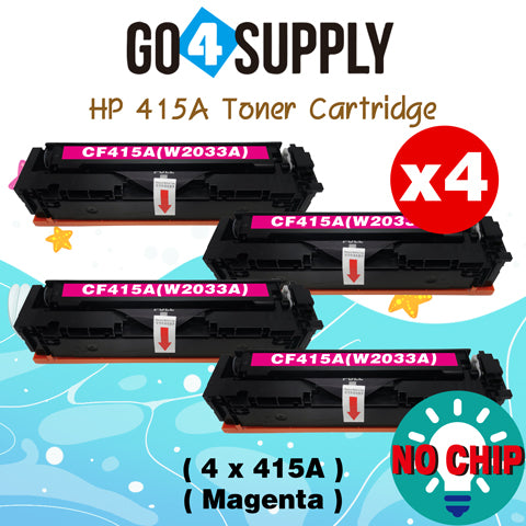 Compatible HP Magenta W2033A CF415A (NO CHIP) Toner Cartridge Used for Color LaserJet Pro M454dn/M454dw; MFP M479dw/M479fdn/M479fdw/M454nw; Enterprise M455dn/MFP M480f; Color LaserJet Managed E45028