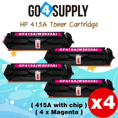 Compatible HP Magenta W2033A CF415A (WITH CHIP) Toner Cartridge Used for Color LaserJet Pro M454dn/M454dw; MFP M479dw/M479fdn/M479fdw/M454nw; Enterprise M455dn/MFP M480f; Color LaserJet Managed E45028