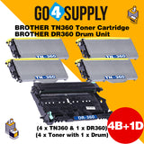 Compatible Kits Combo Brother TN360 TN-360 Toner Unit with DR360 DR-360 Drum Unit Used for Brother HL-2140/ 2150N/ 2170W; MFC-7440N/ 7840W Printer